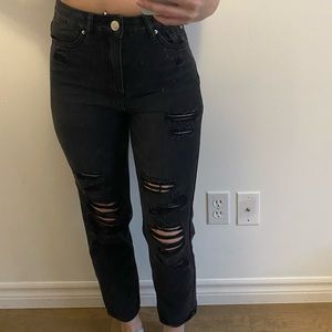 Ripped mom jeans